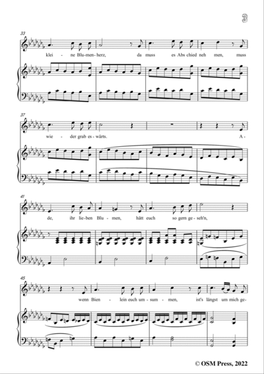 Loewe-Blumenballade,in a flat minor,for Voice and Piano Voice Solo scores gallery preview page 5