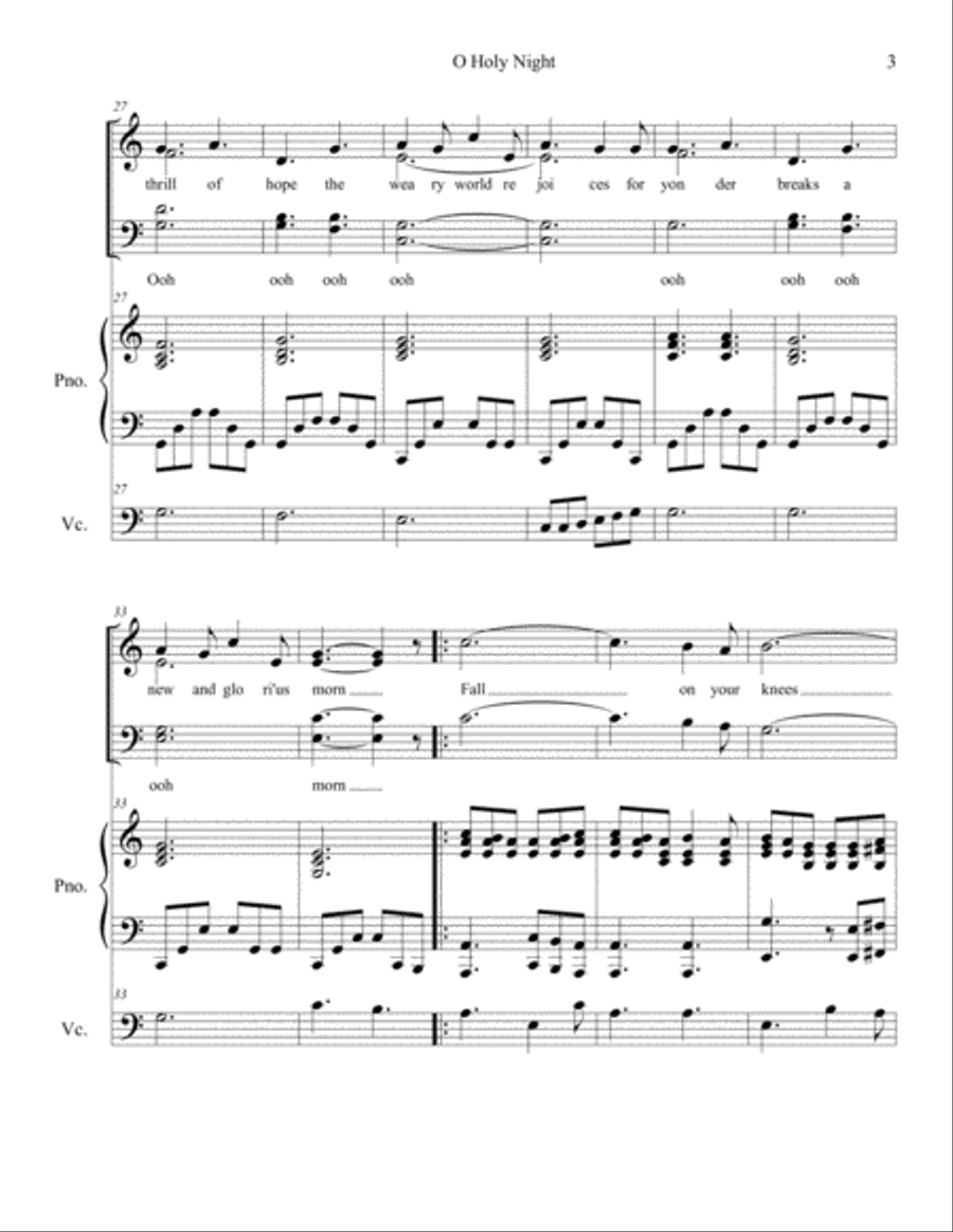 O Holy Night 3-Part scores gallery preview page 3