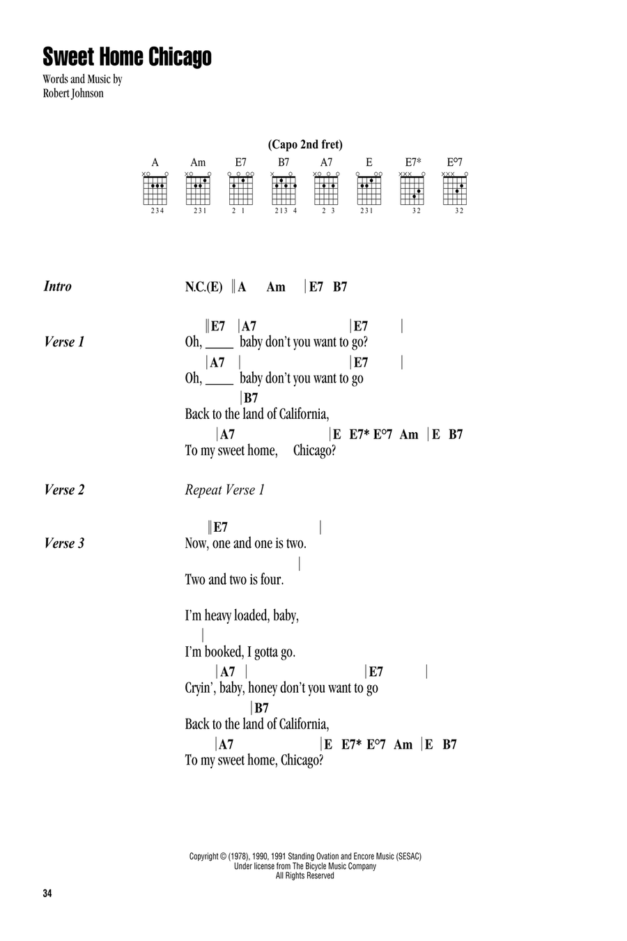 Sweet Home Chicago Sweet Home Chicago Electric Guitar scores gallery preview page 1