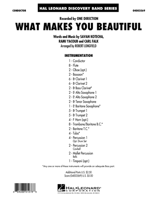 What Makes You Beautiful - Conductor Score (Full Score)