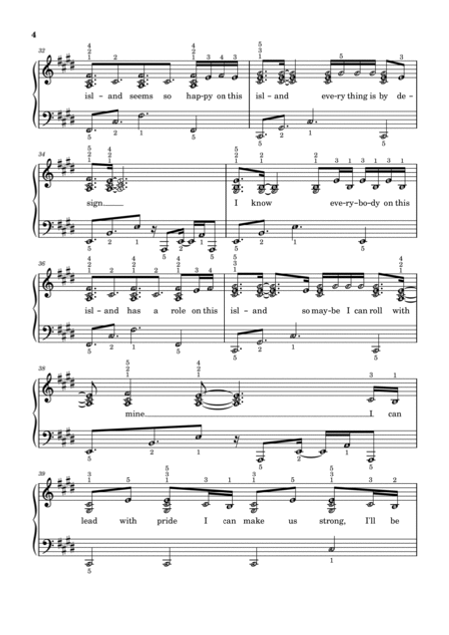 How Far I'll Go Easy Piano scores gallery preview page 4