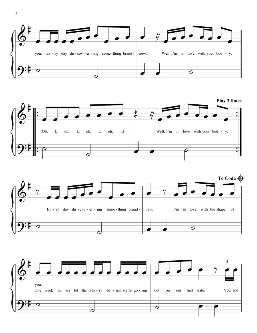 Shape Of You Easy Piano scores gallery preview page 4