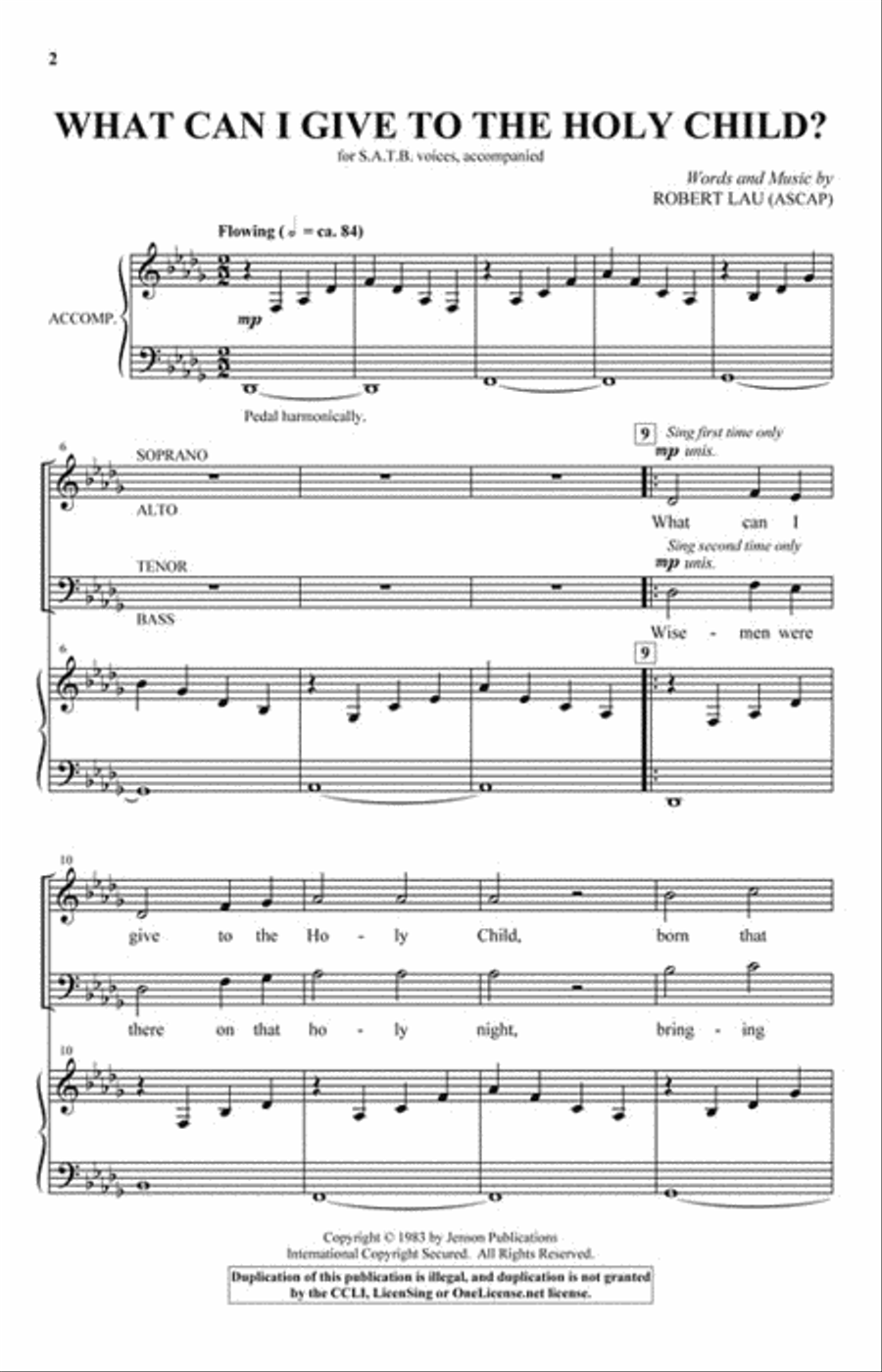 What Can I Give to the Holy Child? 4-Part scores gallery preview page 2