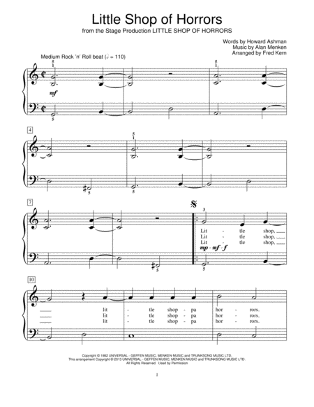 Little Shop Of Horrors (from Little Shop of Horrors) (arr. Fred Kern)