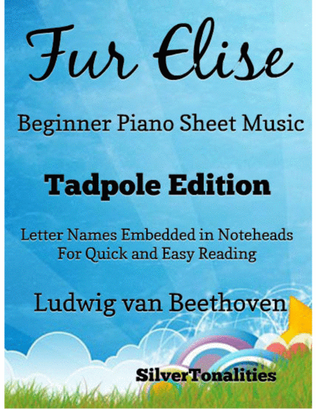 Book cover for Fur Elise Beginner Piano Sheet Music 2nd Edition