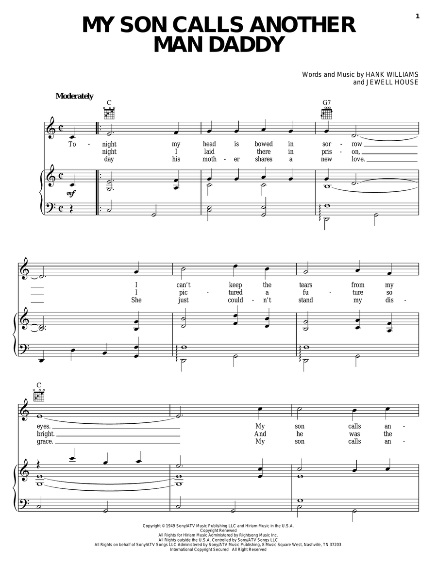 My Son Calls Another Man Daddy Piano, Vocal, Guitar scores gallery preview page 1