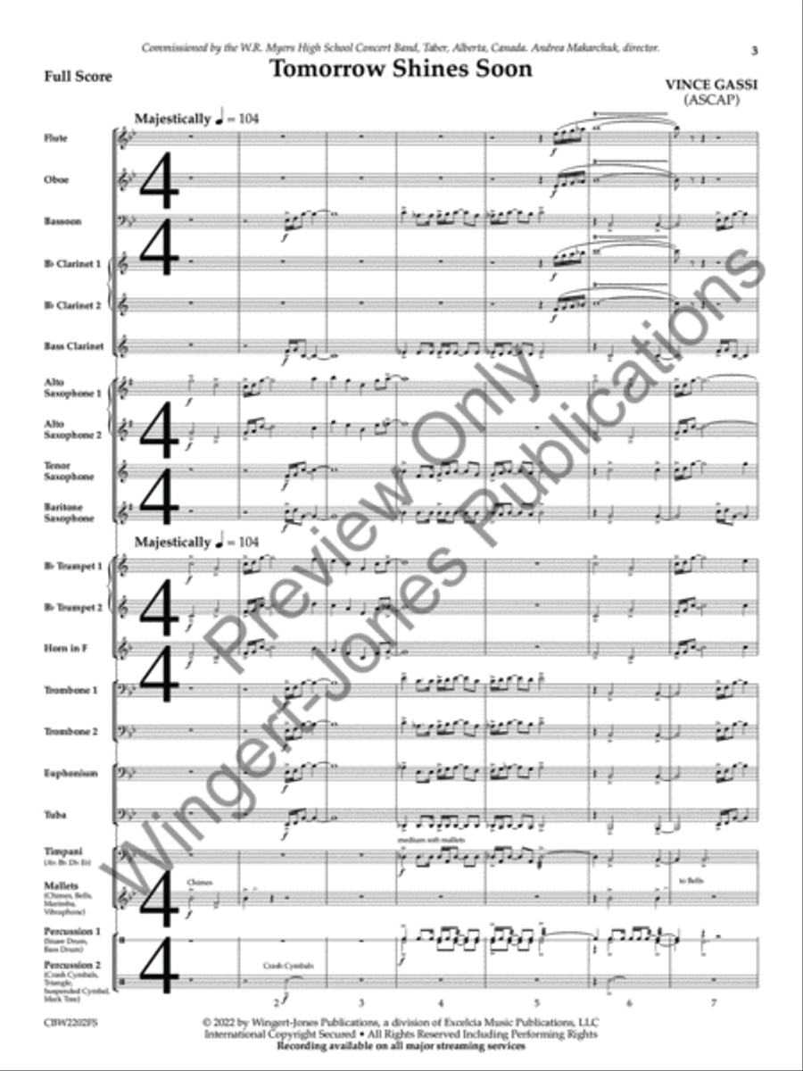Tomorrow Shines Soon (Score) Concert Band scores gallery preview page 4