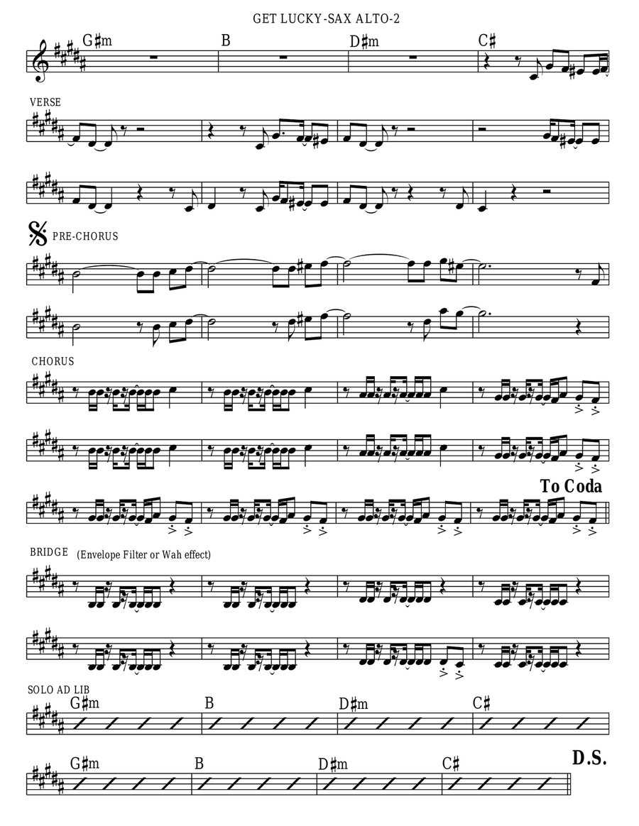 Get Lucky Get Lucky Alto Saxophone scores gallery preview page 2