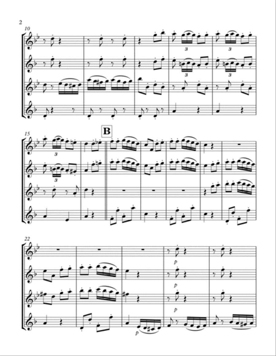 Rondo Alla Turca: Saxophone Quartet Saxophone Quartet scores gallery preview page 2
