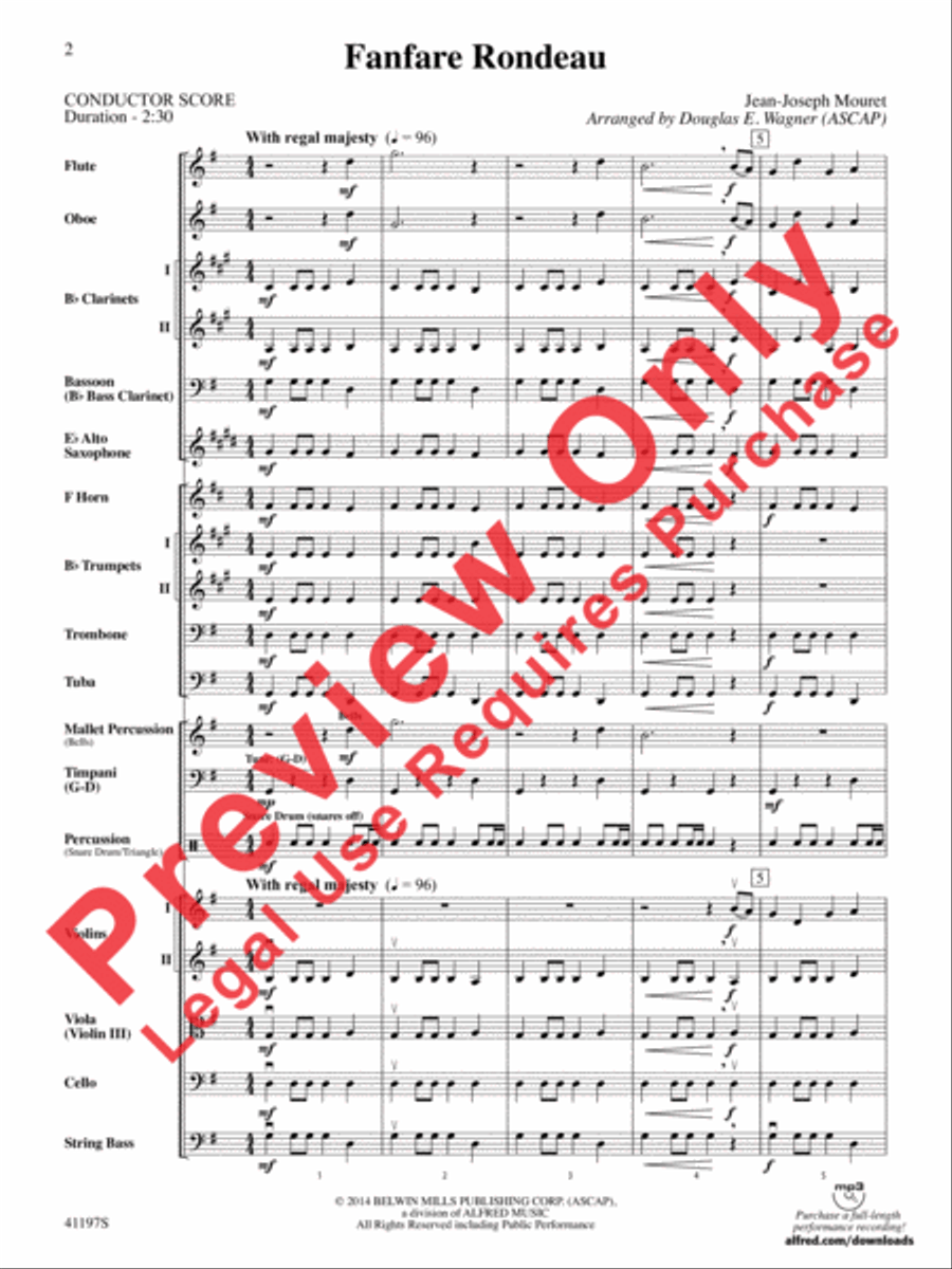 Fanfare Rondeau Full Orchestra scores gallery preview page 3