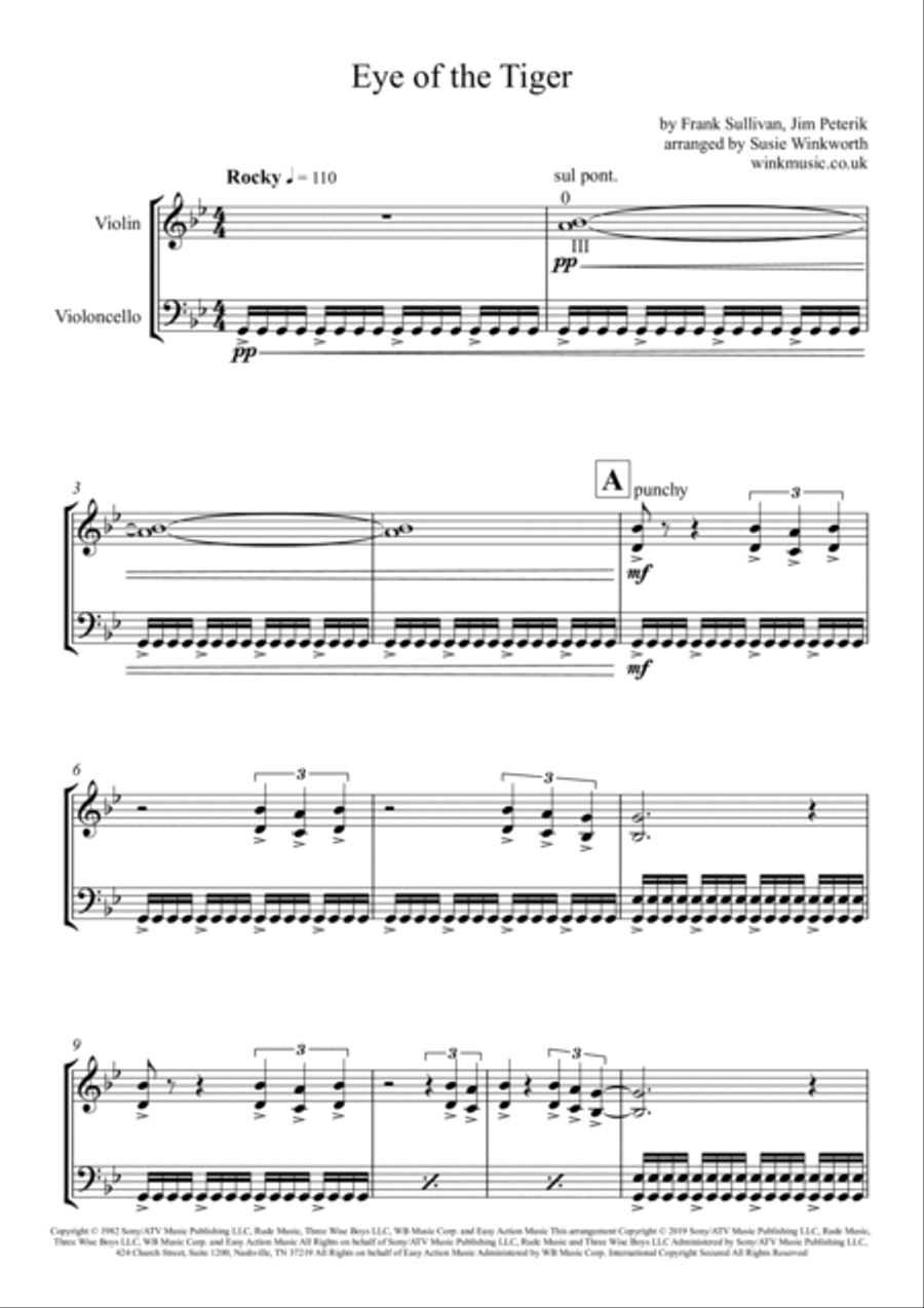 Eye Of The Tiger String Duet scores gallery preview page 3