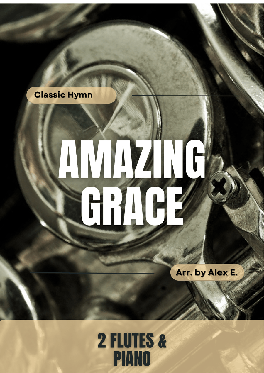 Amazing Grace for Trio: 2 Flutes & Piano. Woodwind Duet scores gallery preview page 1