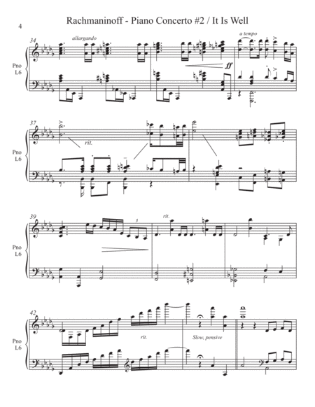Concerto #2 (Rachmaninoff) / It Is Well (2 for 1 PIANO Standalone Arr's) image number null