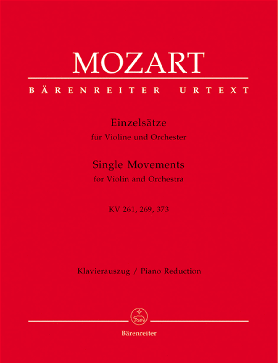 Einzelsatze for Violin and Orchestra KV 261, 269 (261a), 373 Violin Solo scores gallery preview page 1