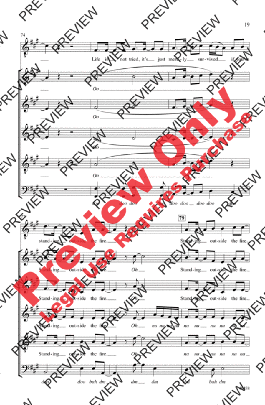 Standing Outside the Fire 4-Part scores gallery preview page 19