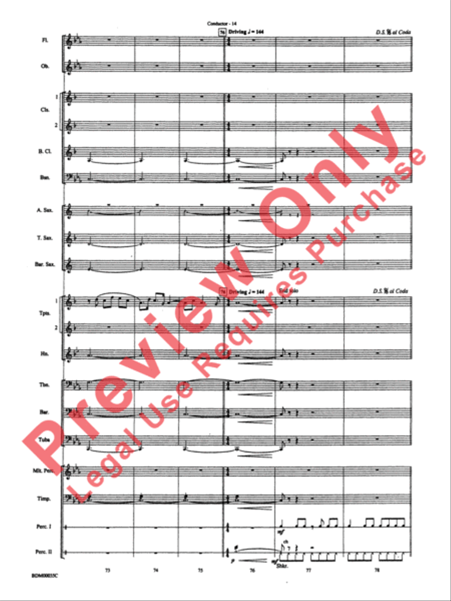 Tribal War Chant Concert Band scores gallery preview page 17