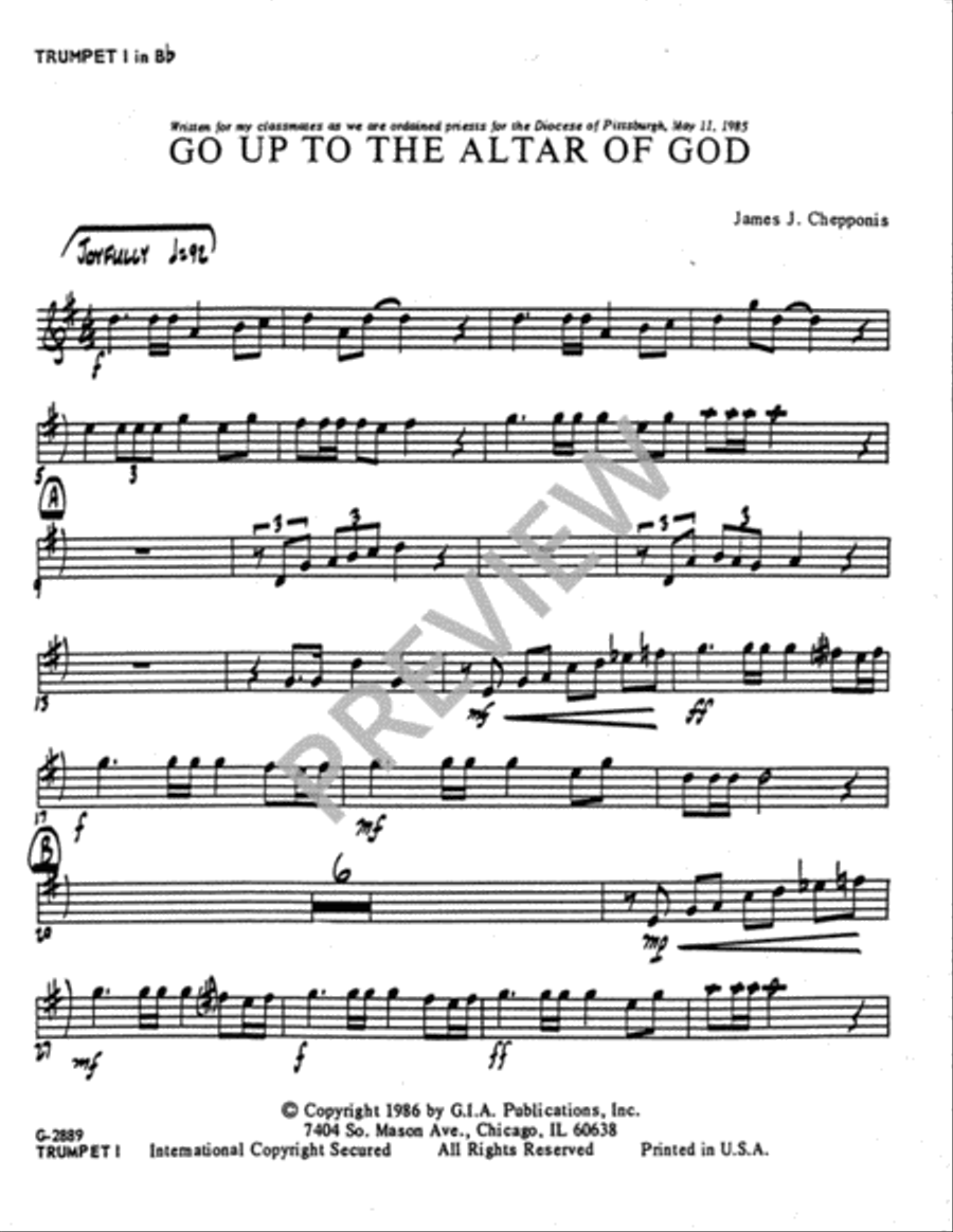 Go Up to the Altar of God - Instrument edition