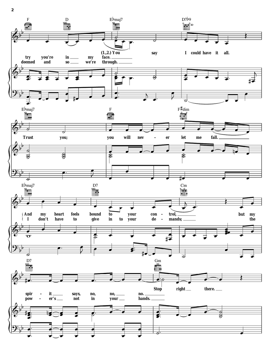 Stop Right There Piano, Vocal, Guitar scores gallery preview page 2