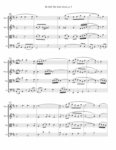 BE STILL, MY SOUL (String Quartet – Violin 1, Violin 2, Viola & Cello Score/Parts) image number null