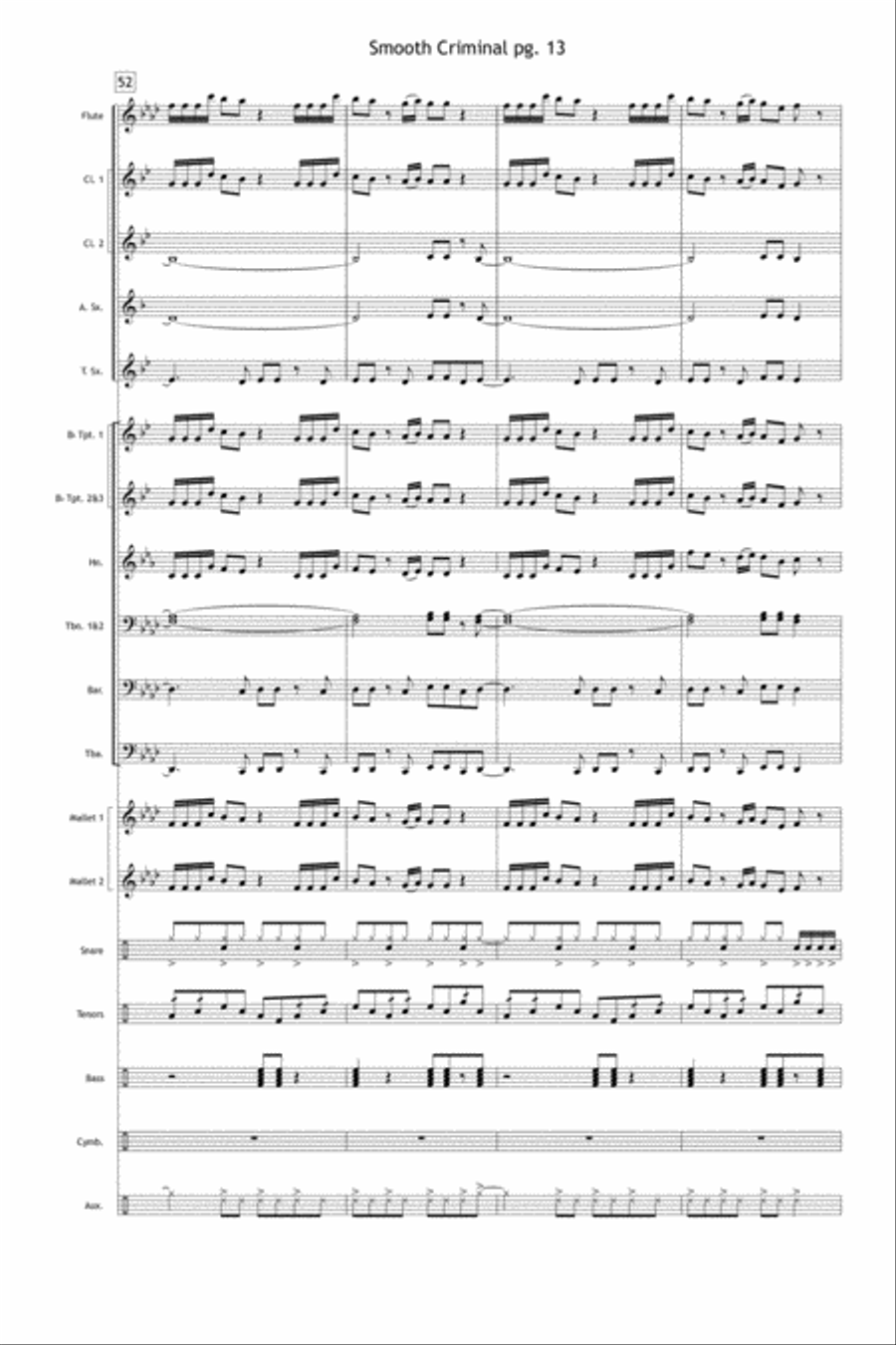Smooth Criminal Marching Band scores gallery preview page 14
