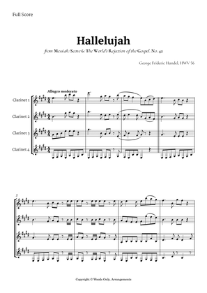 Hallelujah from Messiah by Handel for Clarinet Quartet