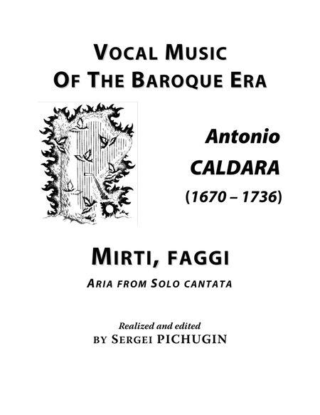 CALDARA Antonio: Mirti, faggi, aria from the cantata, arranged for Voice and Piano (E minor) image number null