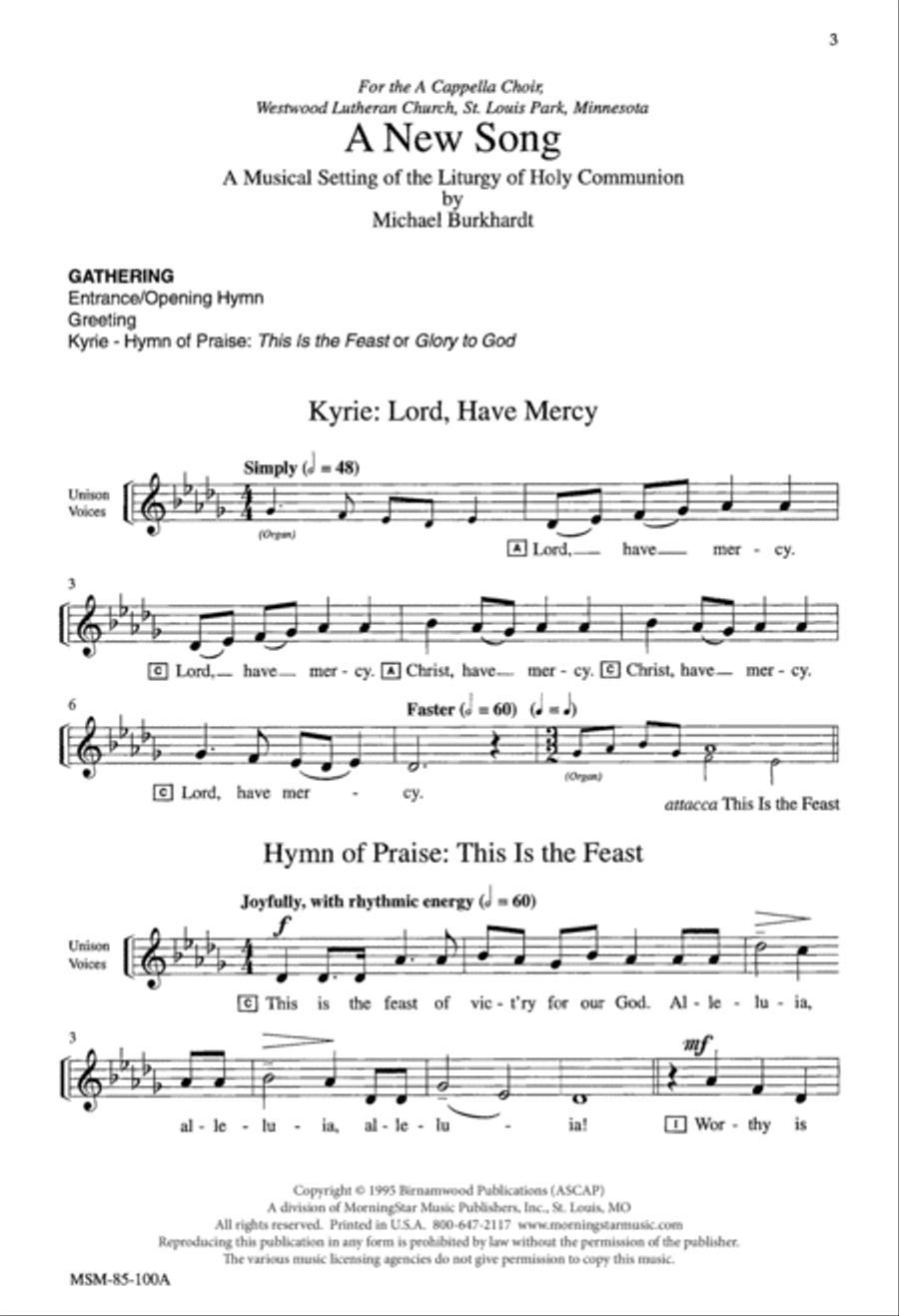 A New Song (Downloadable Choral Score)