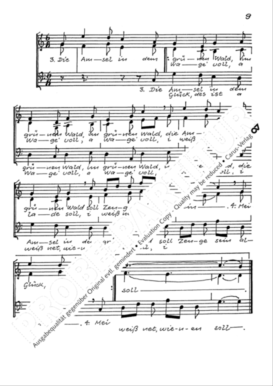 Drunten im Unterland. Sechs schwabische Volkslieder Choir scores gallery preview page 12