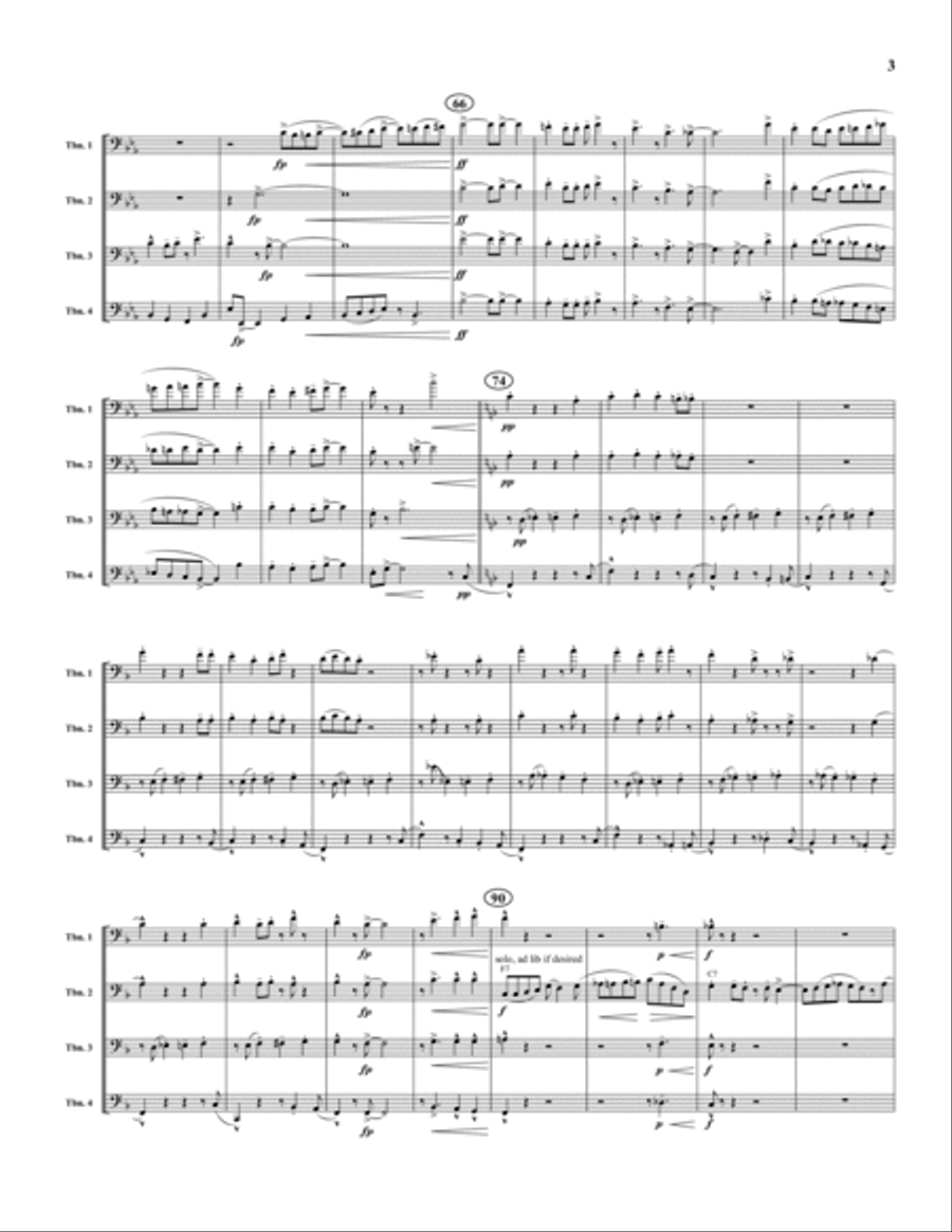 Just a Closer Walk Trombone Quartet scores gallery preview page 3
