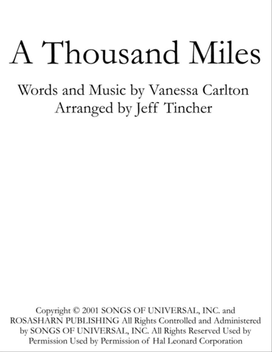 A Thousand Miles Jazz Ensemble scores gallery preview page 1