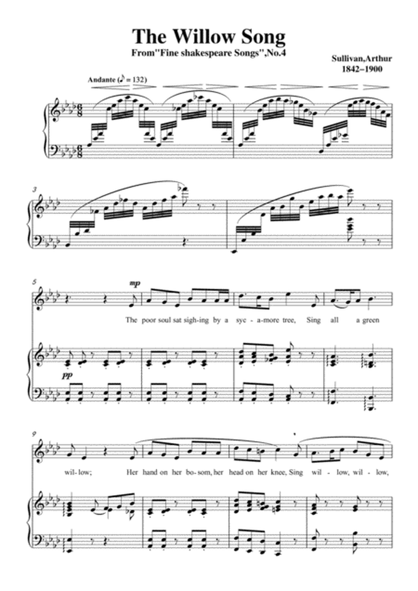 Sullivan-The Willow Song in A flat Major, for Voice and Piano image number null