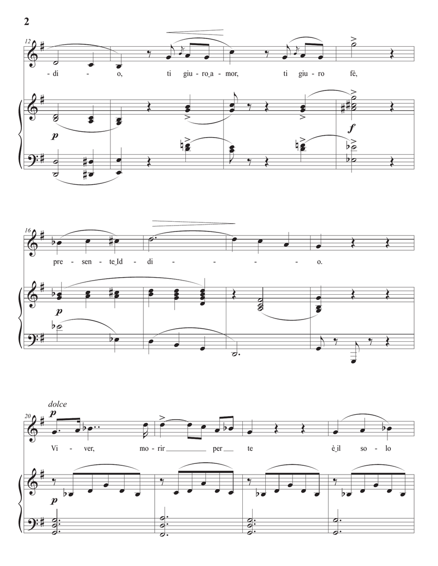 DONIZETTI: Eterno Amore e fè (transposed to G major) Piano, Vocal scores gallery preview page 3