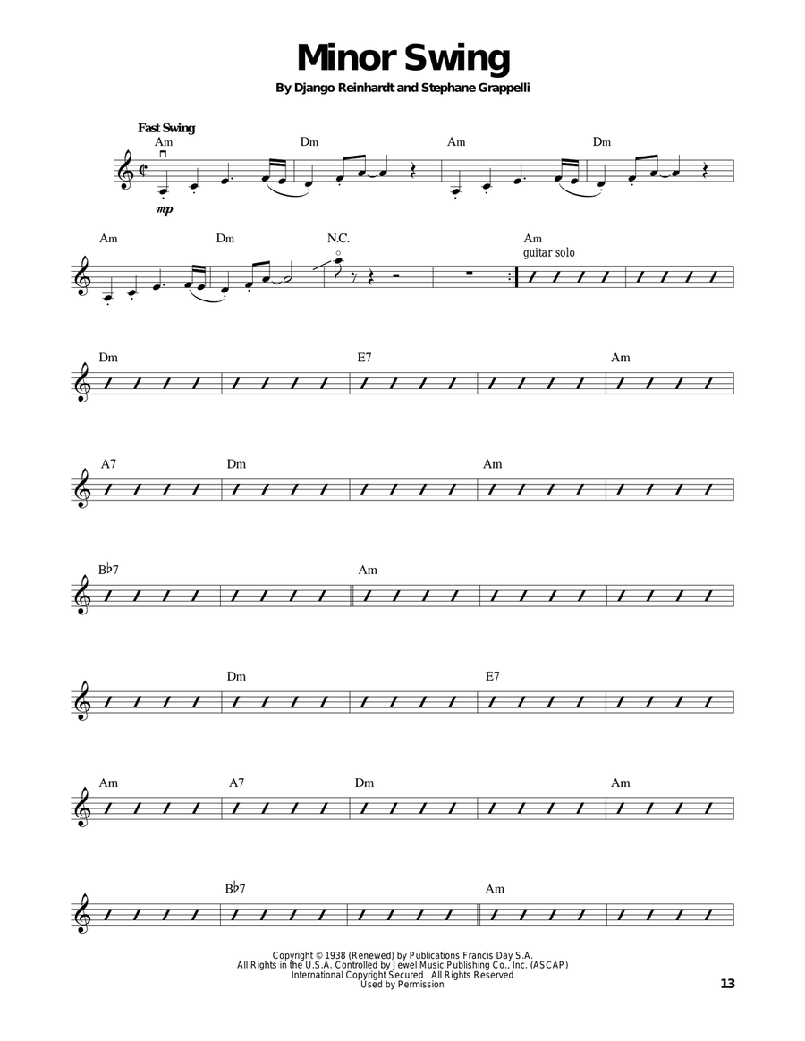 Minor Swing Minor Swing Violin Solo scores gallery preview page 1