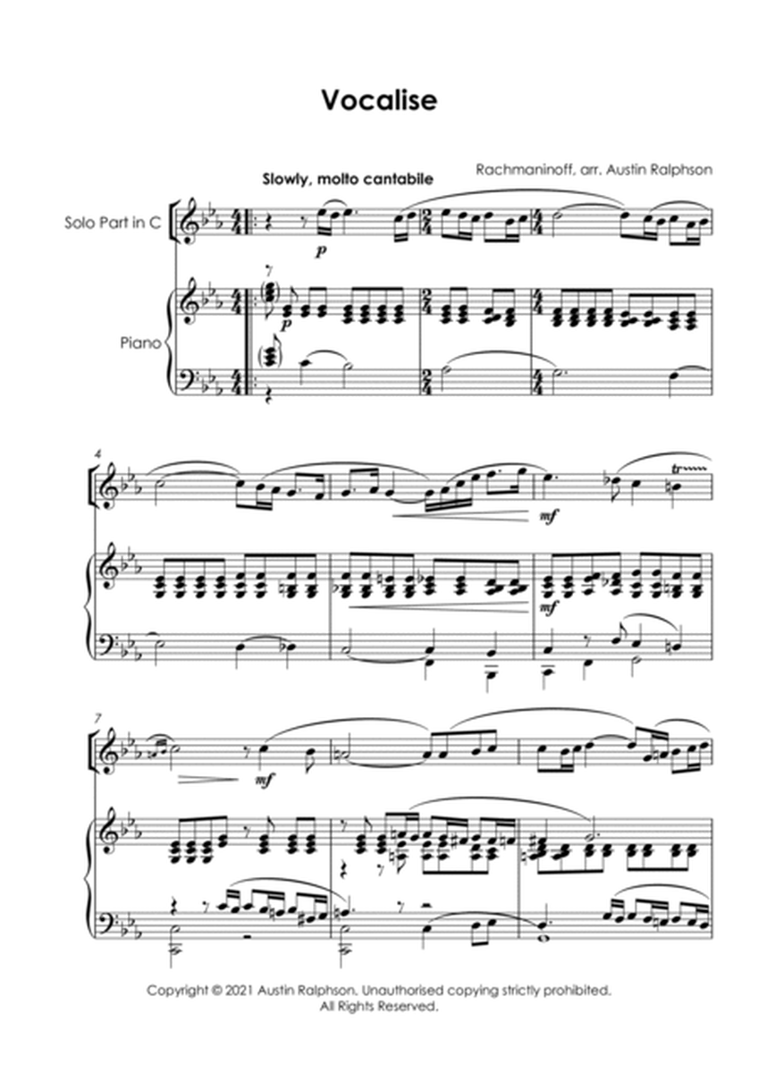 Vocalise (Rachmaninoff) - horn in F and piano with FREE BACKING TRACK image number null