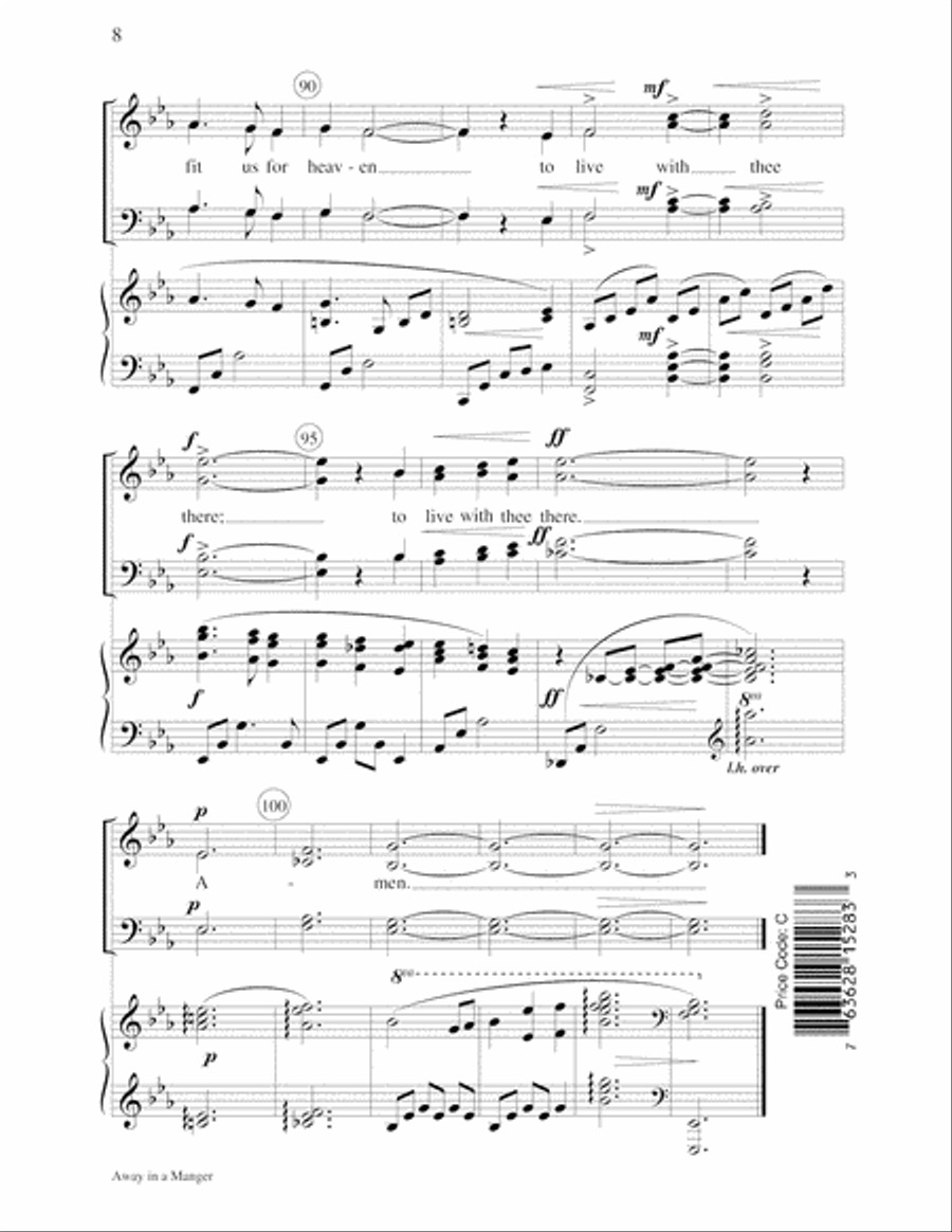 Away in a Manger 4-Part scores gallery preview page 8