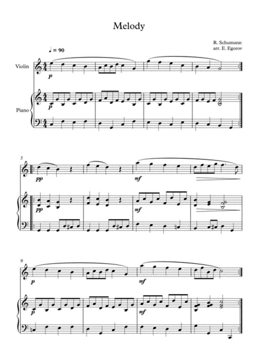 Melody, Robert Schumann, For Violin & Piano image number null