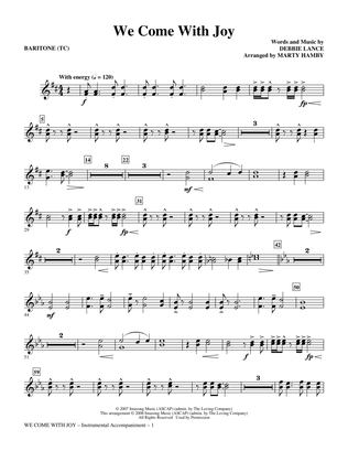 We Come with Joy (arr. Marty Hamby) - Baritone T.C.