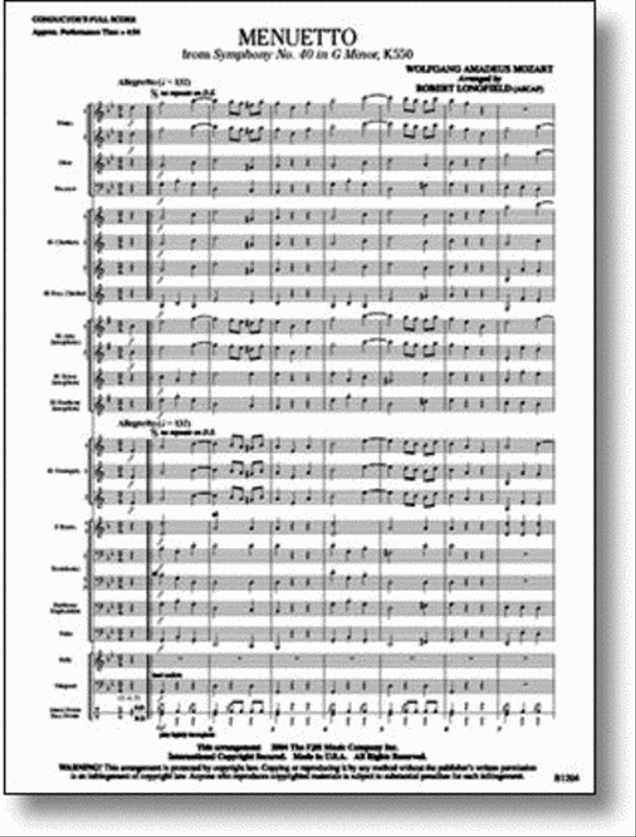 Menuetto Concert Band scores gallery preview page 1
