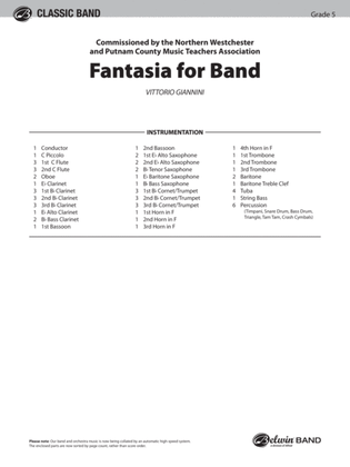 Fantasia for Band: Score