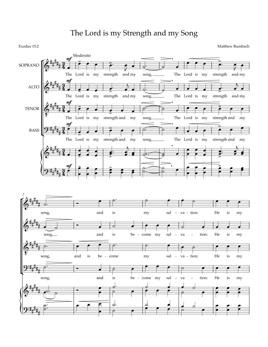 The Lord Is My Strength 4-Part scores gallery preview page 1