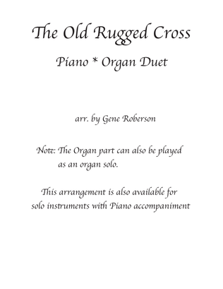 Book cover for The Old Rugged Cross Piano Organ