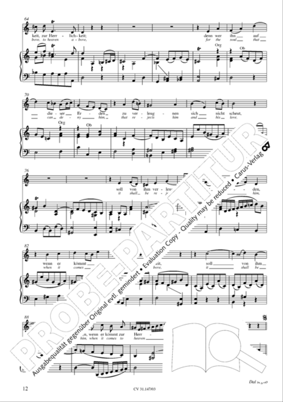 Heart and mouth and thought and action (Herz und Mund und Tat und Leben) 4-Part scores gallery preview page 13