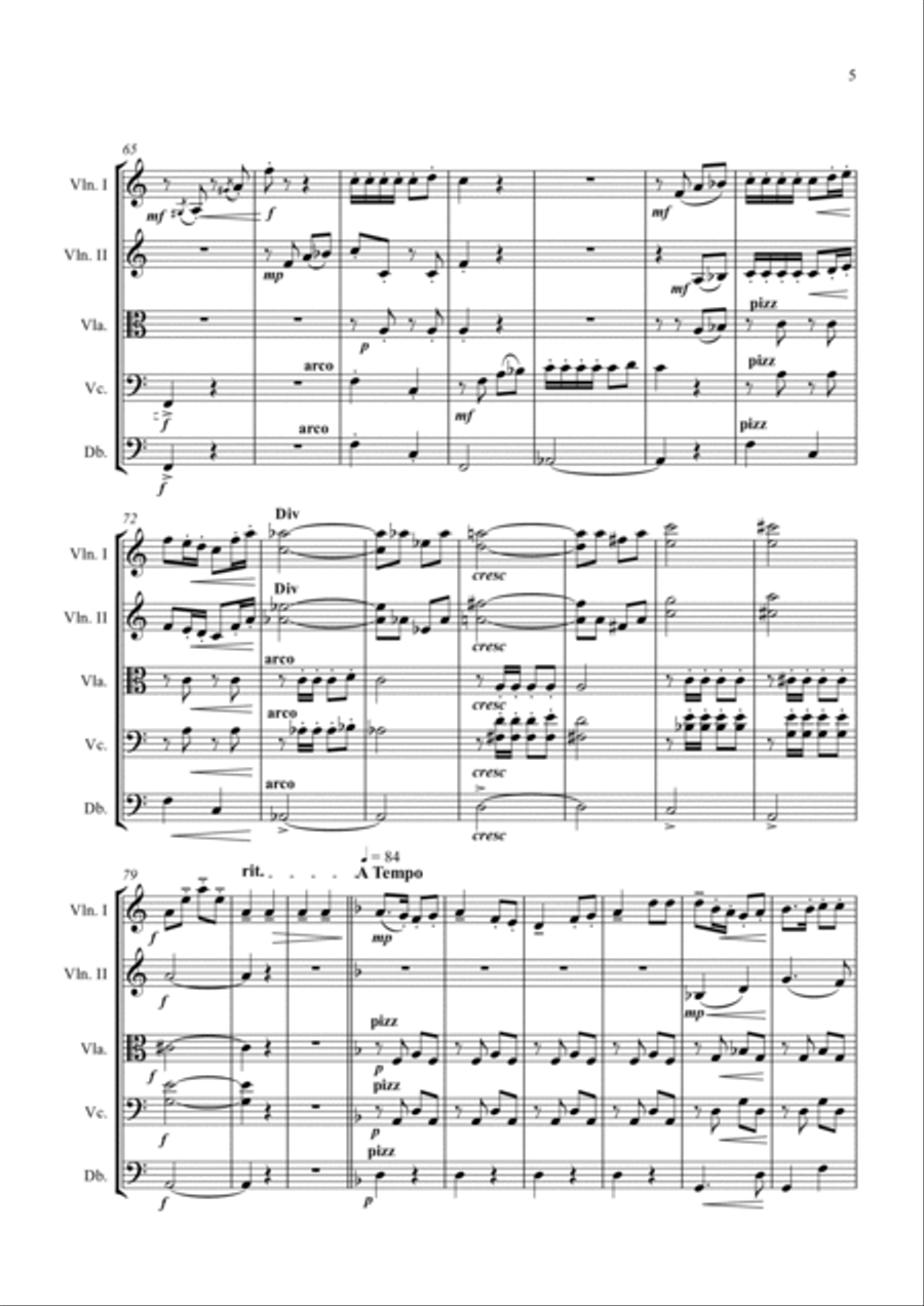 Sea Shanty Dance, for String Orchestra (Standard Arrangement) Chamber Music scores gallery preview page 5