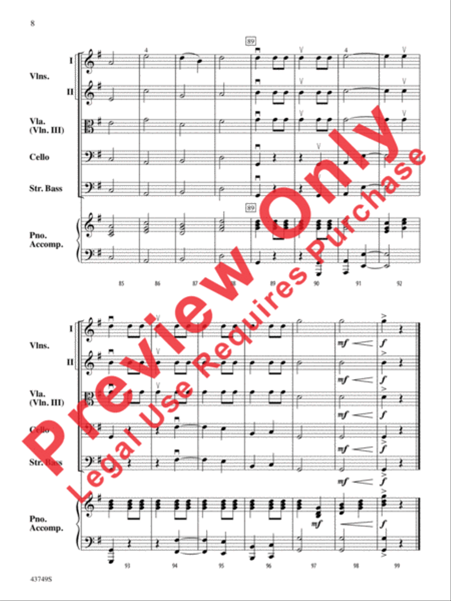 March from Suite No. 1 String Orchestra scores gallery preview page 9