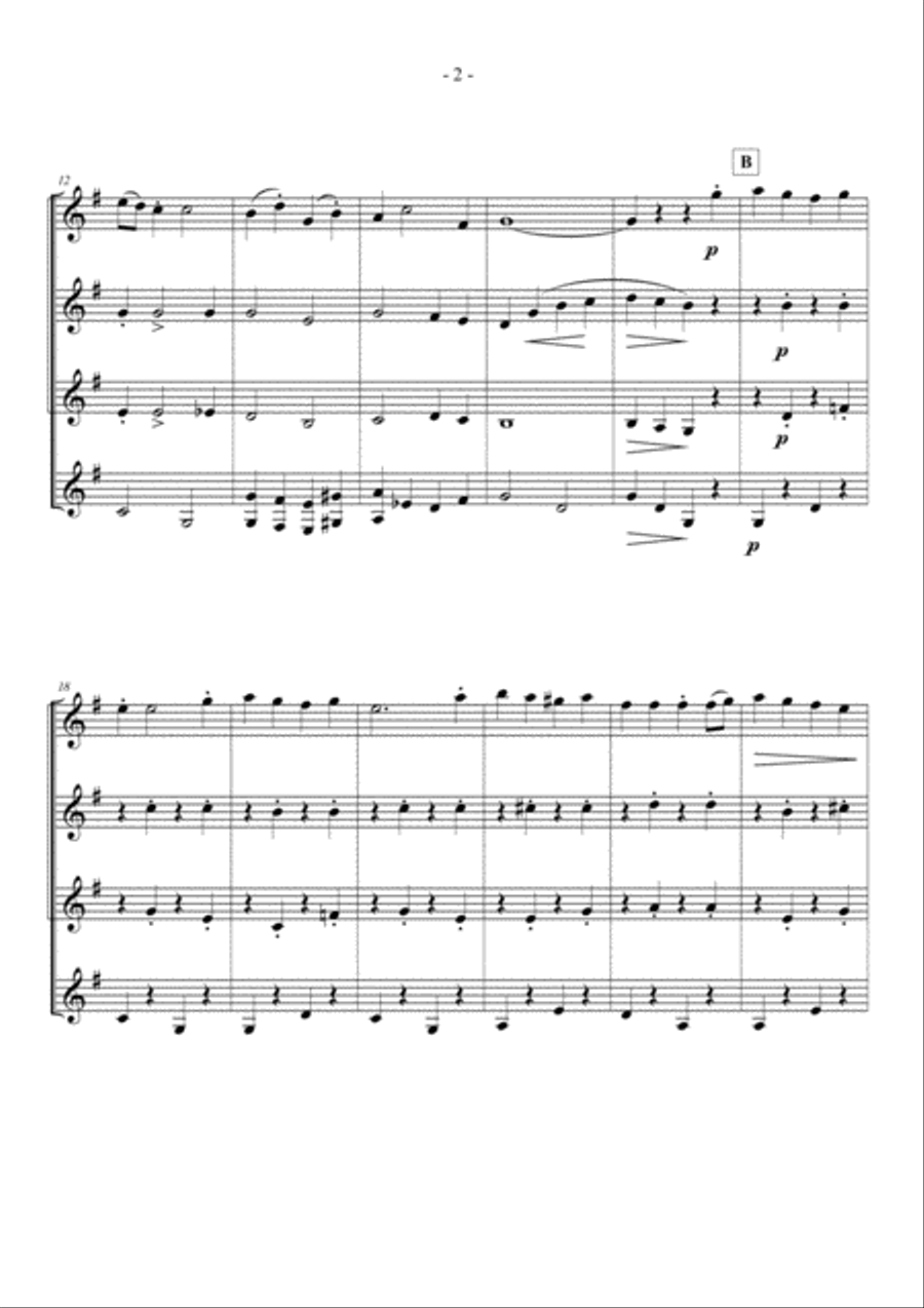 Santa Claus Is Comin' To Town Woodwind Quartet scores gallery preview page 4