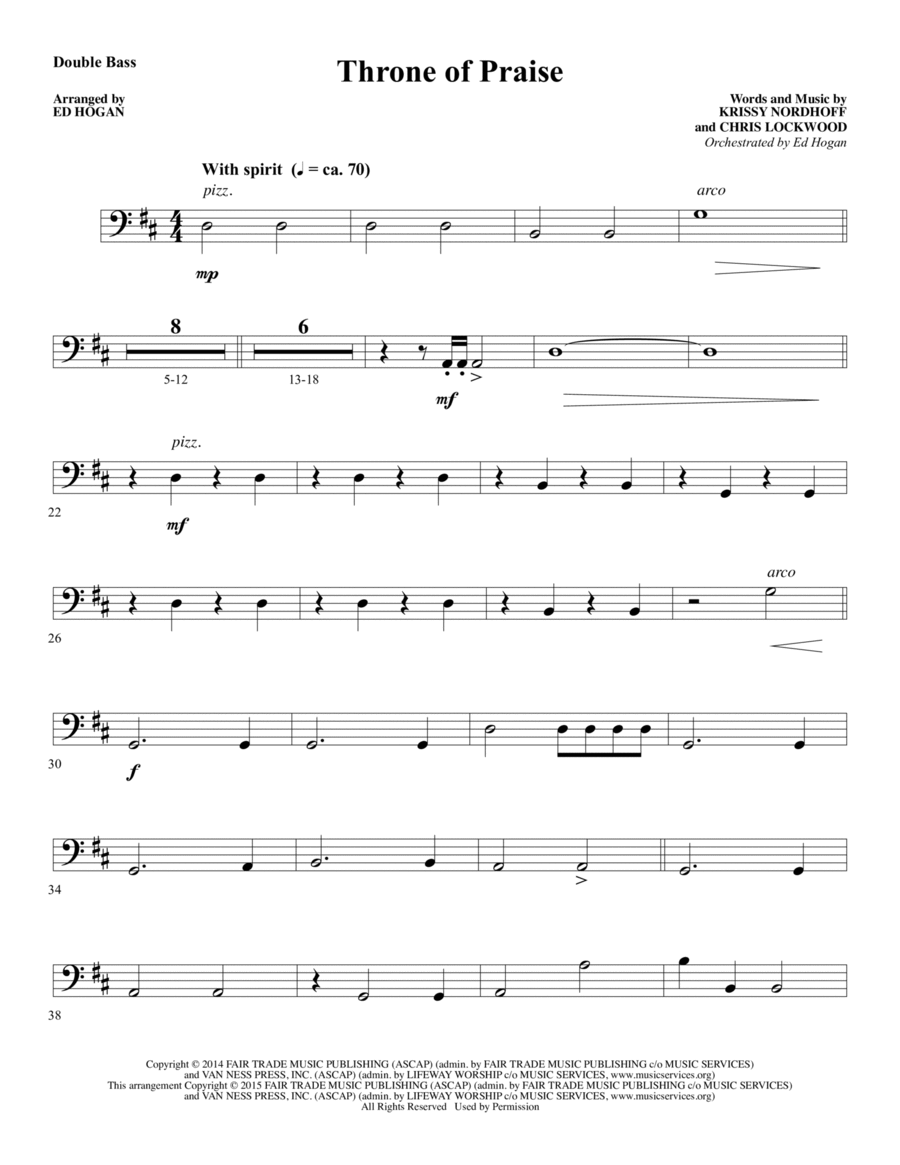 Throne of Praise - Double Bass Choir scores gallery preview page 1