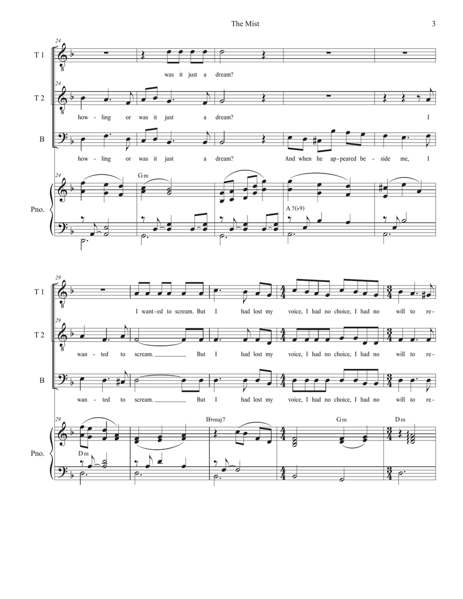 The Mist The Mist Piano, Vocal scores gallery preview page 3