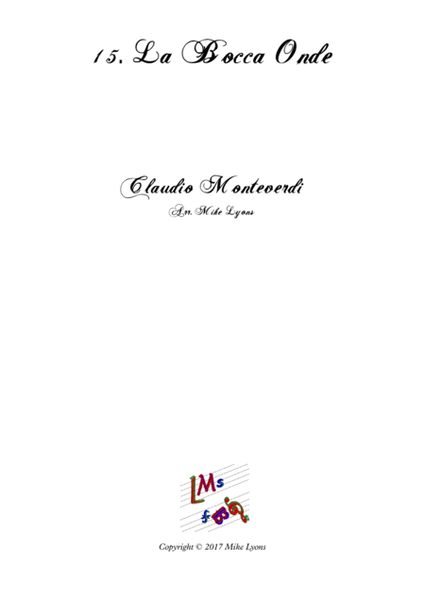 Monteverdi Second Book of Madrigals - No 15 La bocca onde image number null