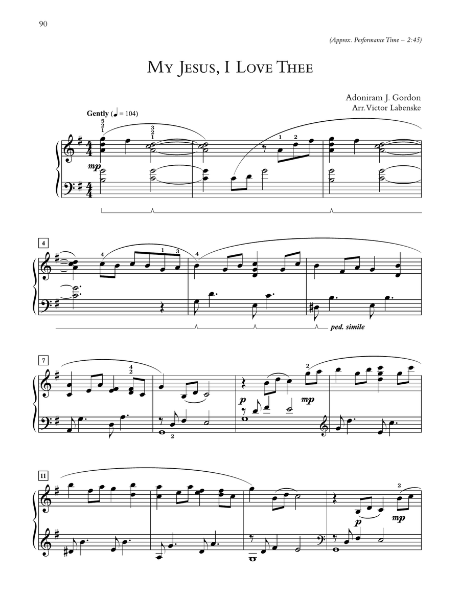 My Jesus, I Love Thee - Piano Solo Piano Solo scores gallery preview page 1