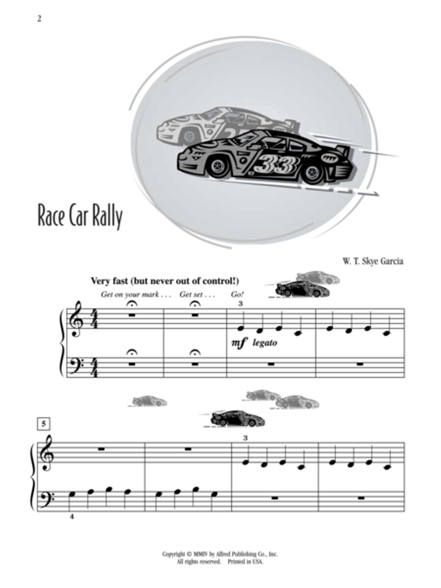 Race Car Rally Easy Piano scores gallery preview page 2